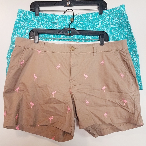 Old Navy Pants - 2 Old Navy Shorts Size 16 - Flamingo & Turquoise